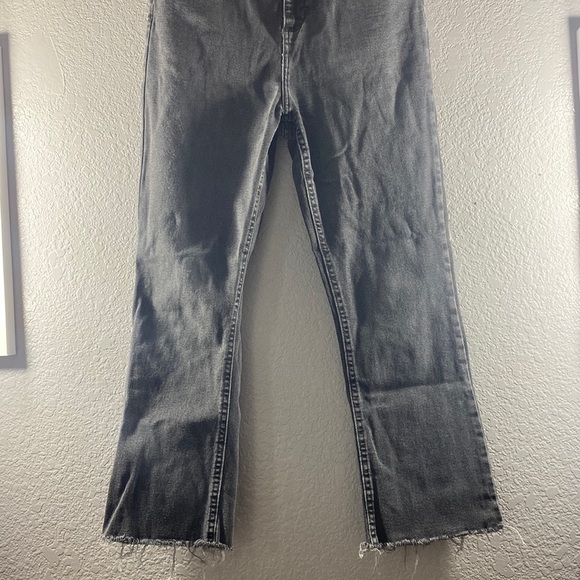 BDG Kick Flare High Rise Cropped Black Jeans - Picture 11 of 16